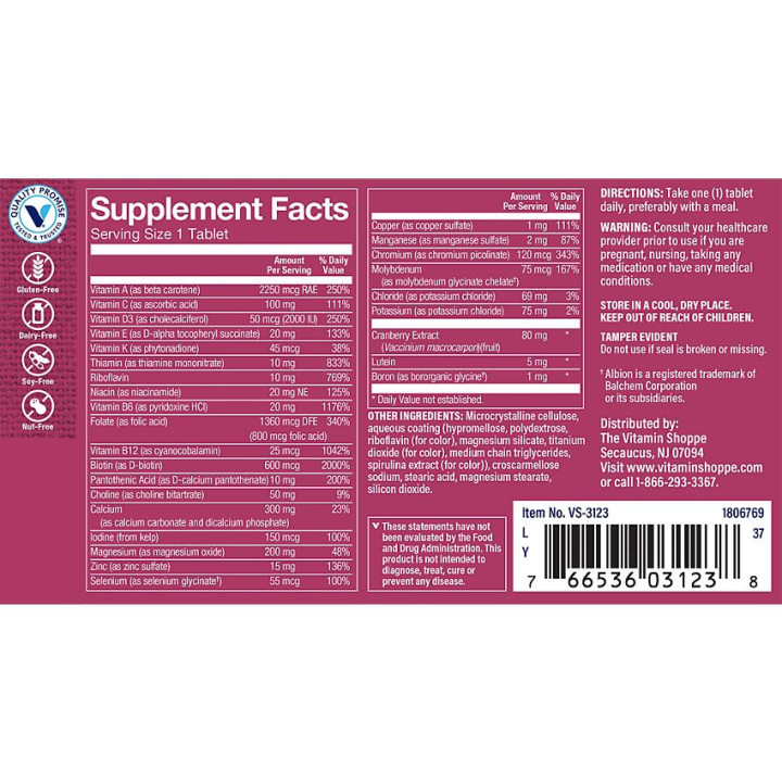 One Daily Women's 50+ No Iron Multivitaminas (60 tab)