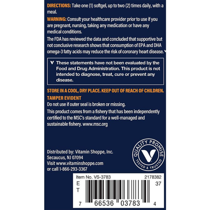 Vthrive Premium Wild Alaskan Fish Oil 1100 mg (120 soft)