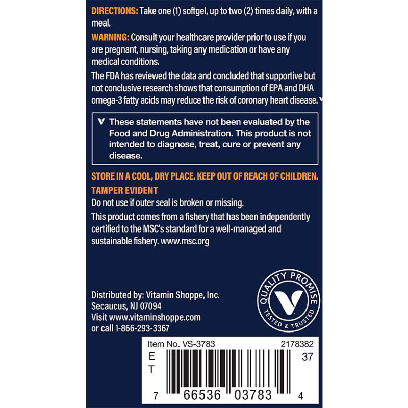 Vthrive Premium Wild Alaskan Fish Oil 1100 mg (120 soft)