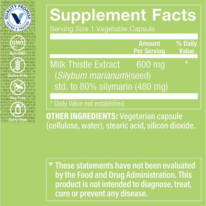 Double Strength Milk Thistle Extract 600 mg (100 cap)