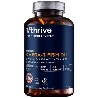 Vthrive Premium Omega-3 Fish Oil EPA DHA 1060 mg w/ Vitamin D3 (120 soft)