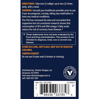 Vthrive Premium Omega-3 Fish Oil EPA DHA 1060 mg w/ Vitamin D3 (120 soft)