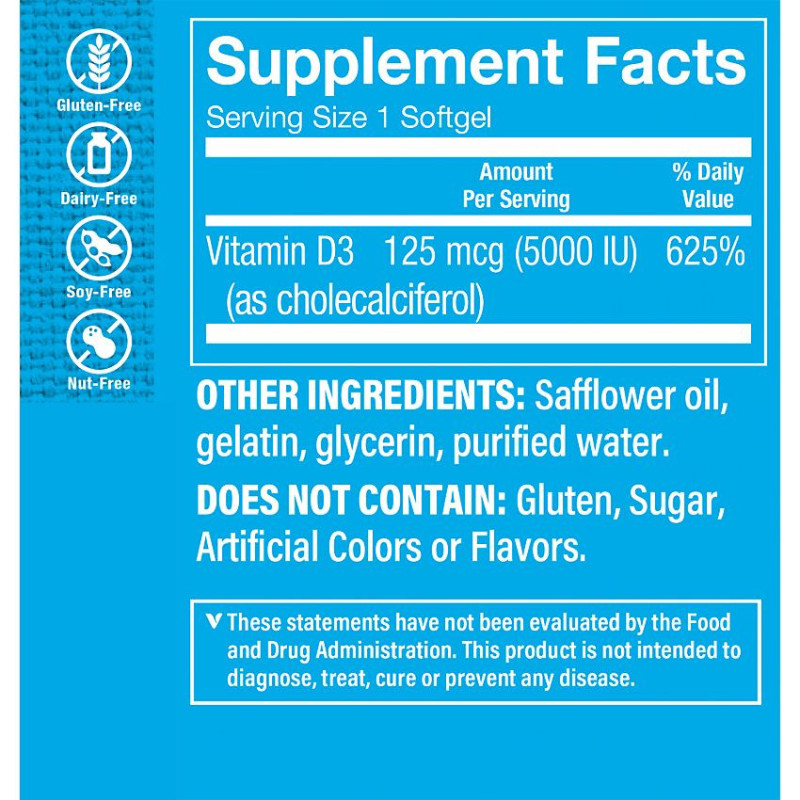 Vitamina D3 5000 UI (200 soft)