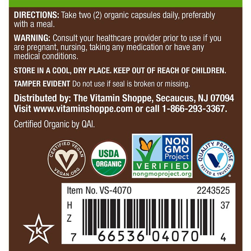Plnt Organic Zinc Whole Food (60 cap)