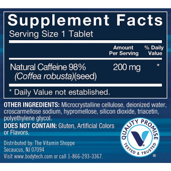 Natural Caffeine 200 mg (100 tab)