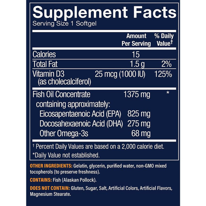 Vthrive Premium Wild Alaskan Fish Oil 1100 mg (60 soft)