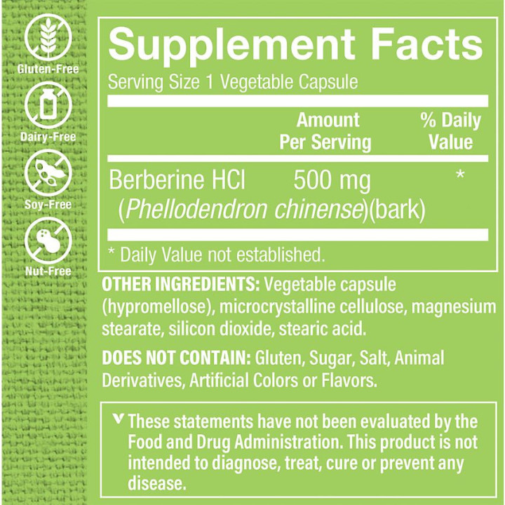 Berberine HCl 500 mg (60 veg cap)