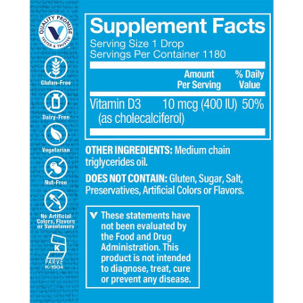 Childrens Liquid Vitamin D3 400 IU (1 fl oz)