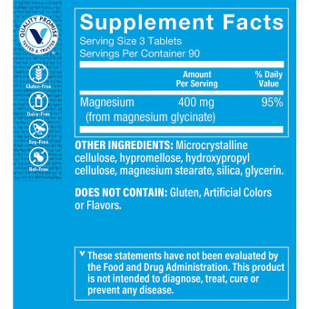 Magnesium Glycinate 400 mg  (270 tab)