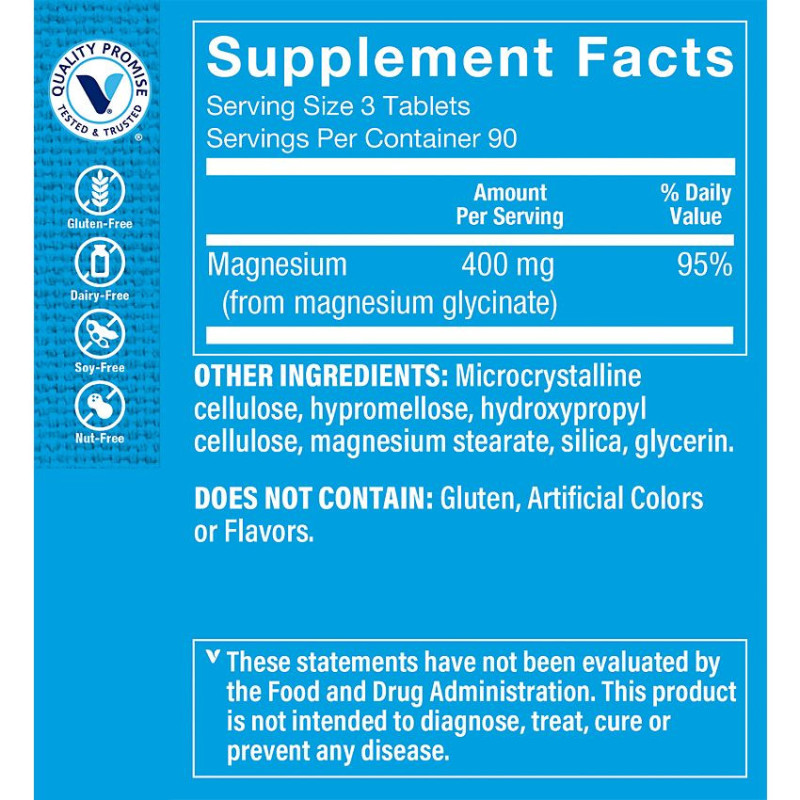 Magnesium Glycinate 400 mg  (270 tab)
