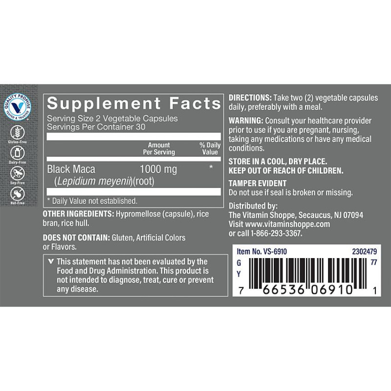 Black Maca 1,000 mg (60 veg cap)