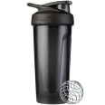 Blender Bottle Strada Tritan Shaker Bottle w/ Wire Whisk BlenderBall - Black (28 fl oz)