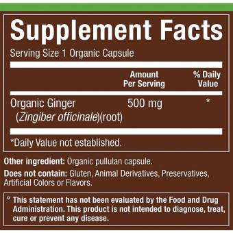 Plnt Organic Ginger 500 mg (90 cap)