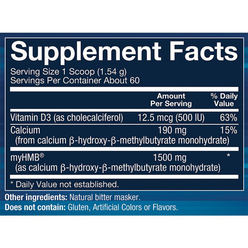 HMB + Vitamin D3 Powder Unflavored (60 serv)