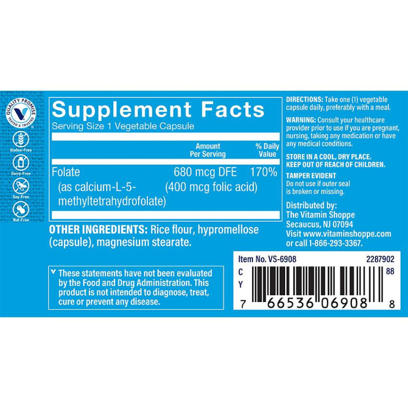 Methylfolate 400 mcg (60 Veg Cap)