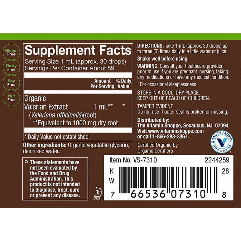 Plnt Organic Liquid Valerian (2 fl oz)