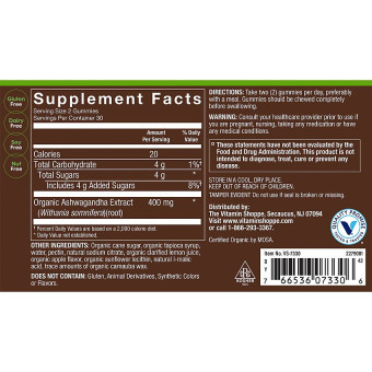 Plnt Organic Ashwagandha Gummies Apple (60 Gummies)