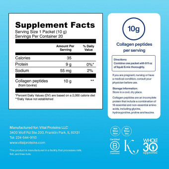 Vital Proteins Collagen Peptides Powder (20 packets)