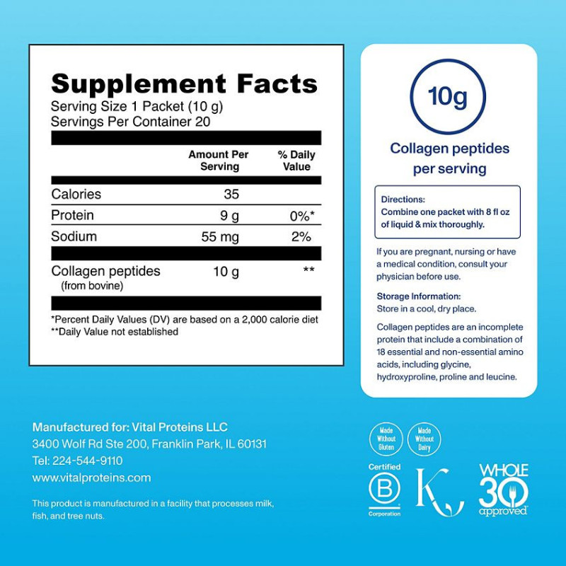 Vital Proteins Collagen Peptides Powder (20 packets)