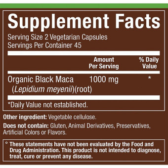 Plnt Organic Black Maca 1000 mg (90 veg cap)