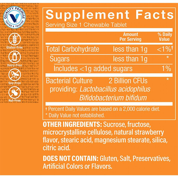 Probiotic Chewable 2 Billones (100 tab)
