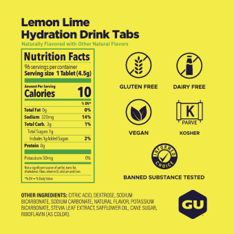 Gu Hydration Drink Lemon Lime (12 tab)