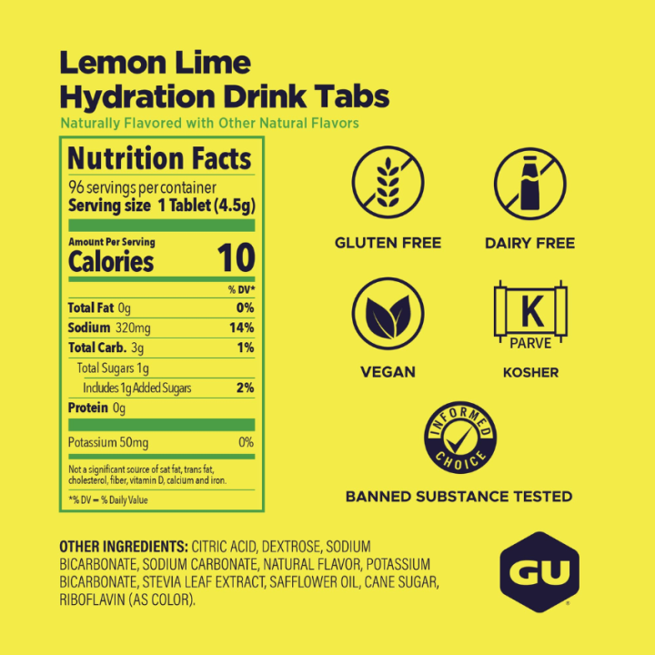 Gu Hydration Drink Lemon Lime (12 tab)