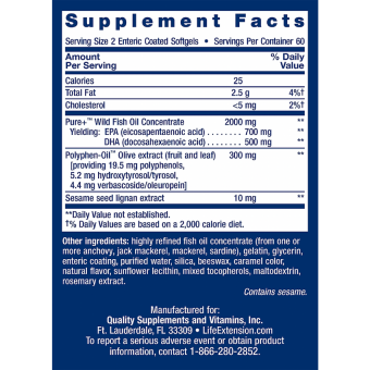 LE Super Omega-3 EPA DHA Fish Oil Enteric Coated (120 soft)