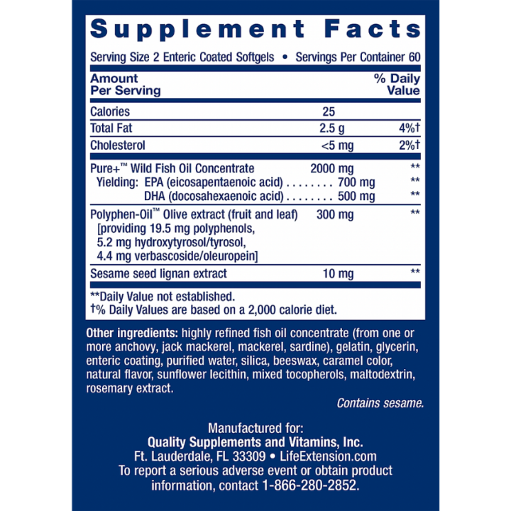 LE Super Omega-3 EPA DHA Fish Oil Enteric Coated (120 soft)