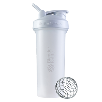 Blender Bottle Classic V2 Shaker Bottle w/ Wire Whisk BlenderBall - White (28 fl oz)