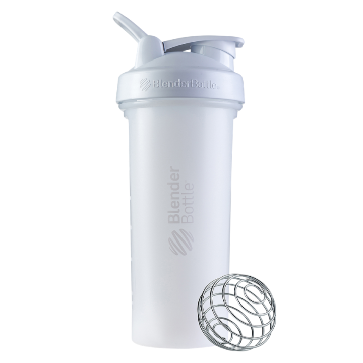Blender Bottle Classic V2 Shaker Bottle w/ Wire Whisk BlenderBall - White (28 fl oz)