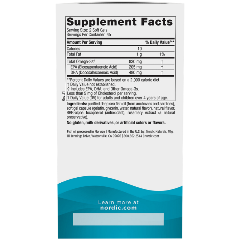 Nordic Naturals DHA 830 mg Strawberry (90 softgels)