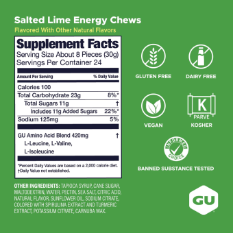 GU Energy Chews Salted Lime (1 packet)