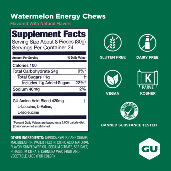 GU Energy Chews Watermelon (1 packet)