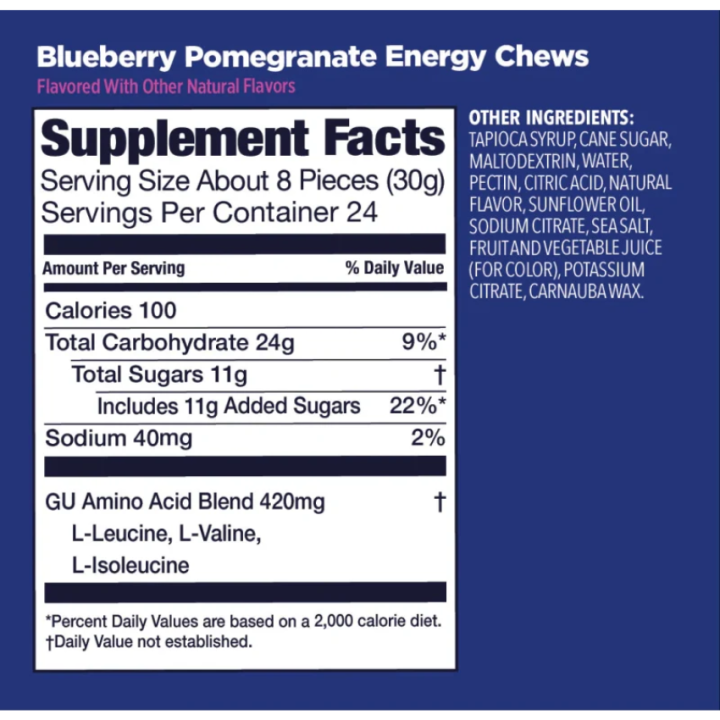 GU Energy Chews Blueberry Pomegranate (1 packet)