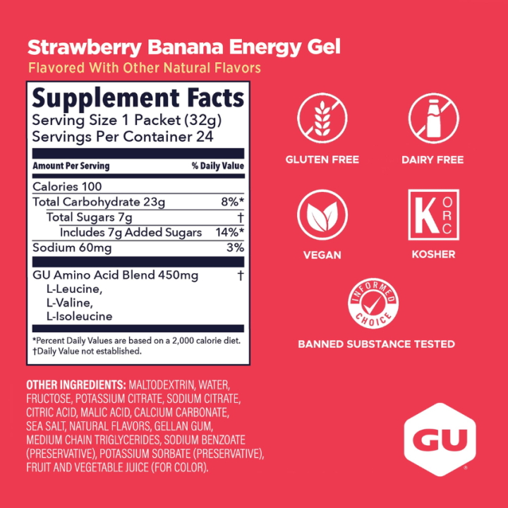 GU Energy Gel Strawberry Banana (1 gel)