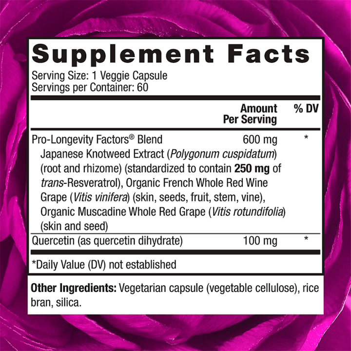 Resveratrol w/ Active Trans-Resveratrol - 250 mg (60 veg cap)