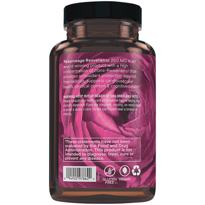 Resveratrol w/ Active Trans-Resveratrol - 250 mg (60 veg cap)