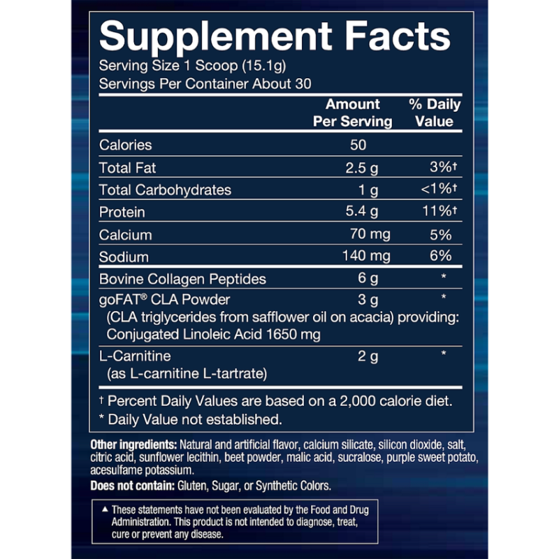 CLA Carnitine Collagen Fruit Punch (30 serv) 15.98 oz