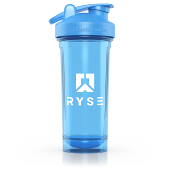 Ryse Shaker Bottle With Wire Whisk BlenderBall Light Blue (28 Fl Oz.)