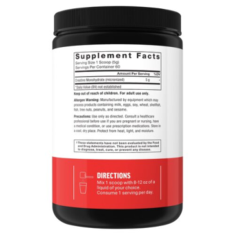 Force Factor Creatine Monohydrate Powder Unflavored (60 serv)