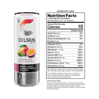 Celsius Sparkling Energy Mango Passionfruit (12 fl oz)
