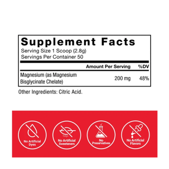 Force Factor Magnesium Glycinate Powder Unflavored 200 mg (50 serv)