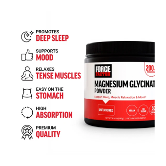 Force Factor Magnesium Glycinate Powder Unflavored 200 mg (50 serv)