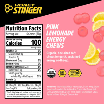 Honey Stinger Energy Chew Pink Lemonade 50 gr (1 packet)