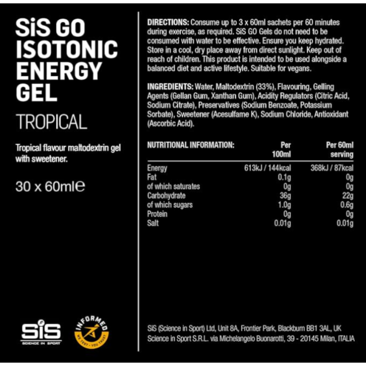 SIS Isotonic Energy Gel Tropical (1 gel)