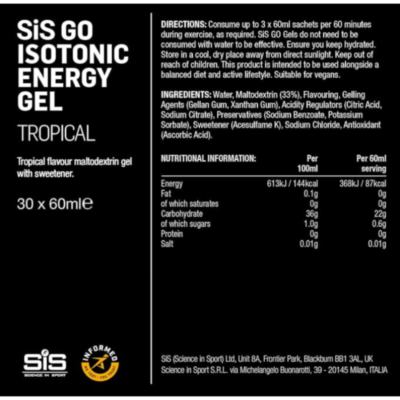 SIS Isotonic Energy Gel Tropical (1 gel)