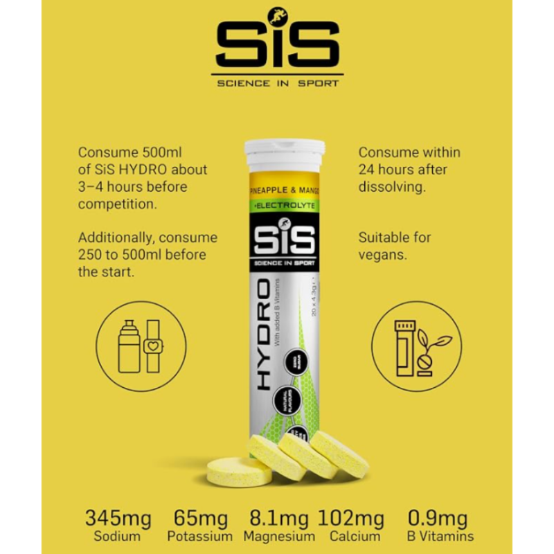 SIS Vitamin B + Electrolyte Tablets Pineapple Mango (20 tab)