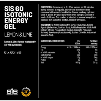 SIS Isotonic Energy Gel Lemon Lime (1 gel)