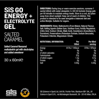 SIS Isotonic Energy Gel + Electrolytes Salted Caramel (1 gel)